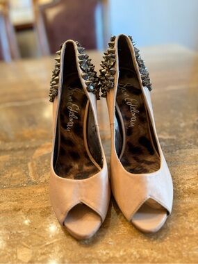 Sam Edelman Peep-Toe Pumps with Studded Heel